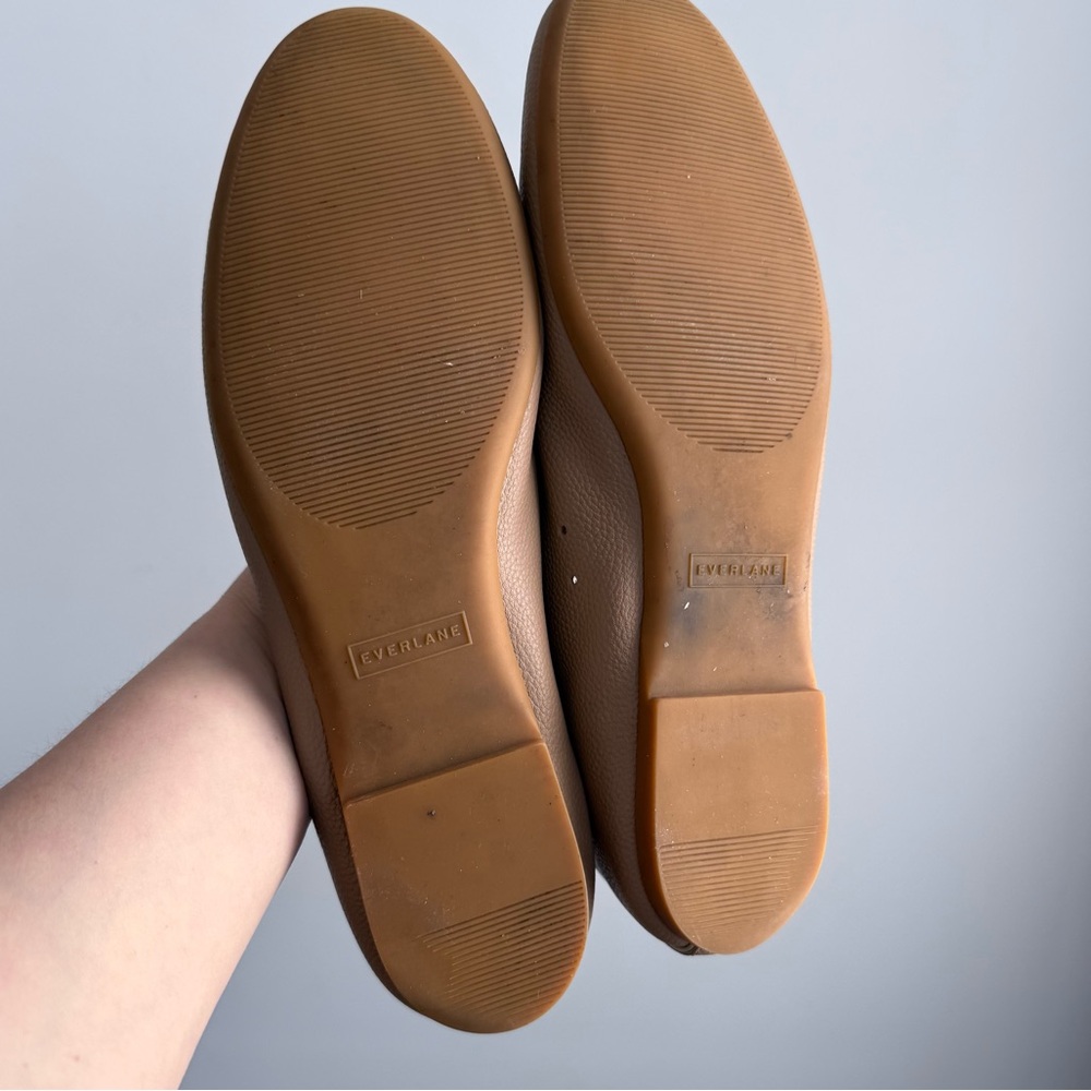 Everlane The Day Glove Ballet Flats Tan Nude Leather Minimalist Comfort Shoes 9 - Picture 12 of 13